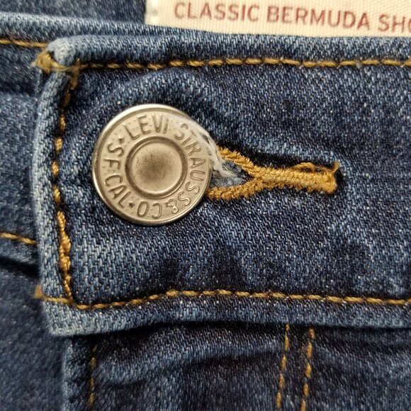 Levis Shorts Womens 32 Blue Stretch Denim Classic Bermuda Jorts - Picture 4 of 16